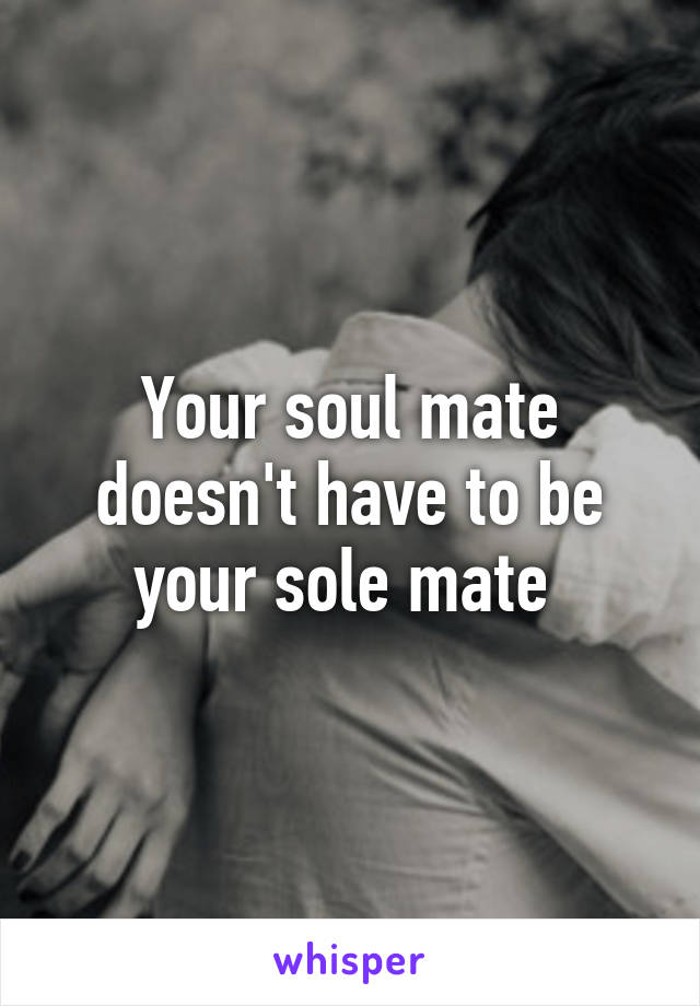 Your soul mate doesn't have to be your sole mate 