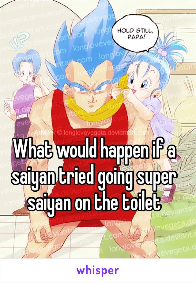 What would happen if a saiyan tried going super saiyan on the toilet