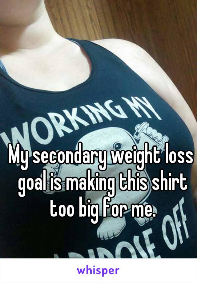 My secondary weight loss goal is making this shirt too big for me.
