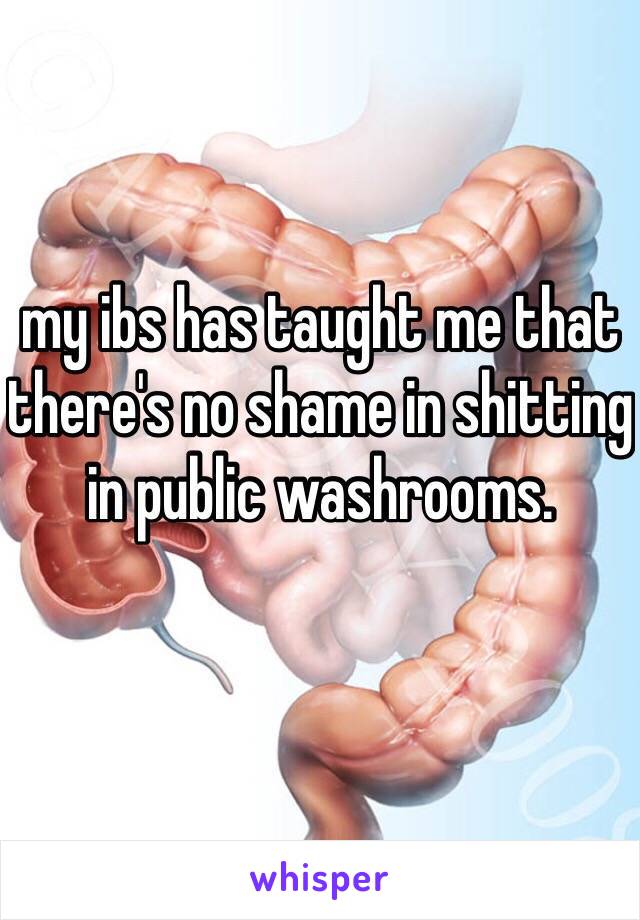 my ibs has taught me that there's no shame in shitting in public washrooms.