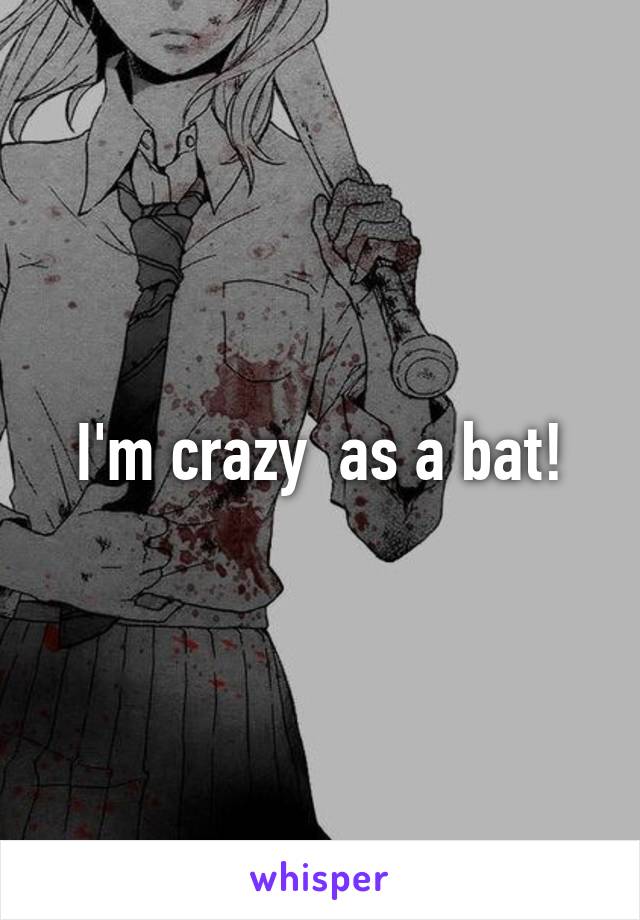 I'm crazy  as a bat!