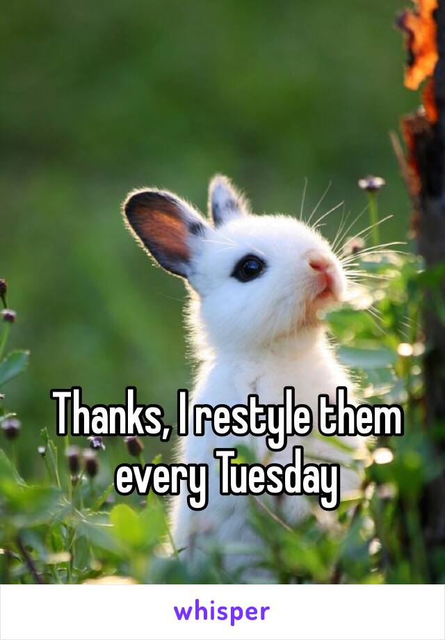 Thanks, I restyle them every Tuesday