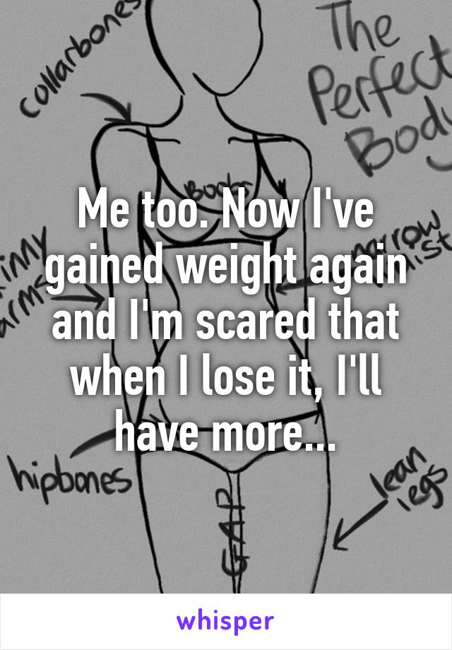 Me too. Now I've gained weight again and I'm scared that when I lose it, I'll have more...