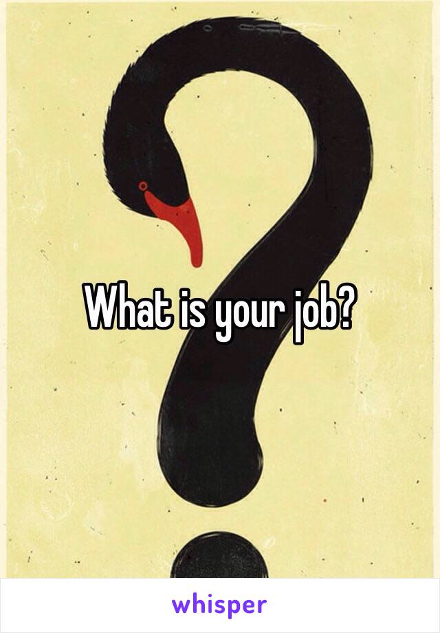 What is your job?