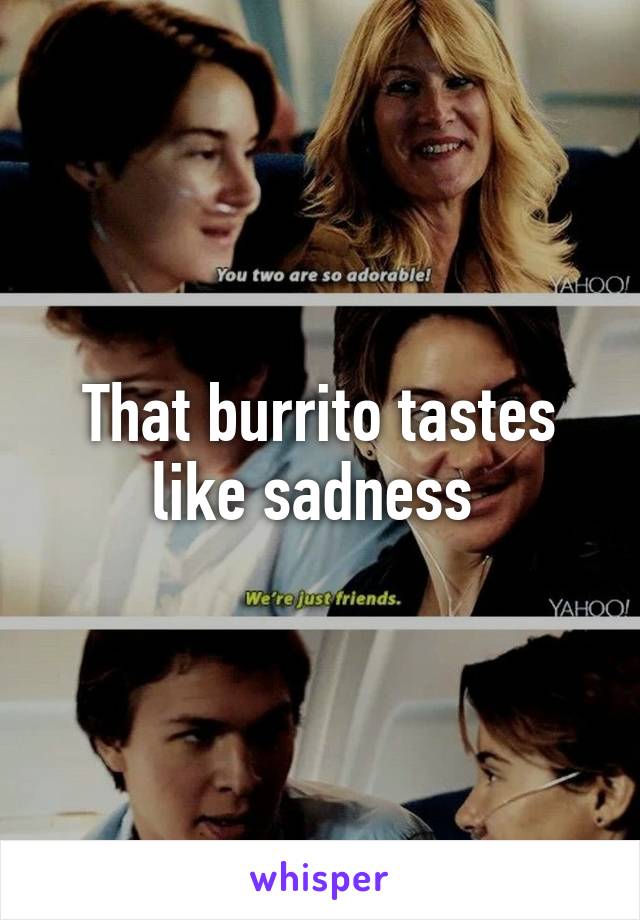 That burrito tastes like sadness 