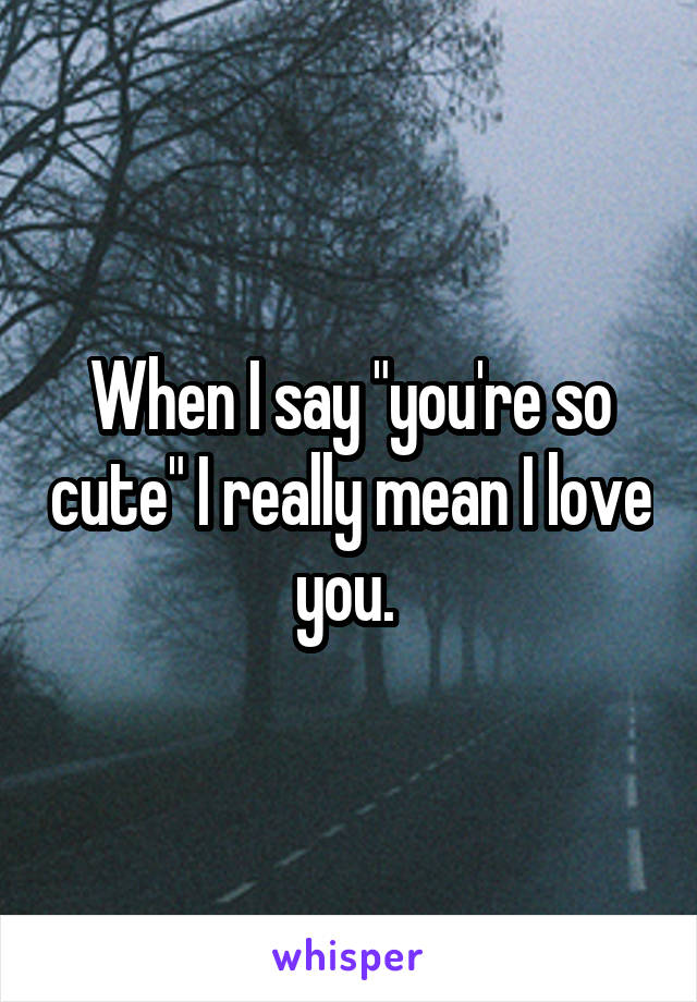 When I say "you're so cute" I really mean I love you. 