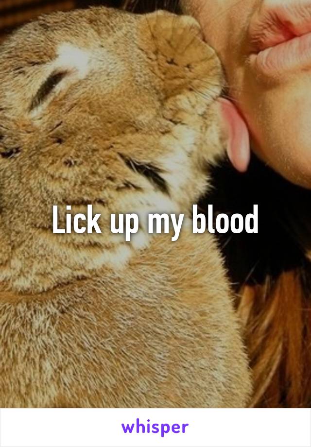 Lick up my blood