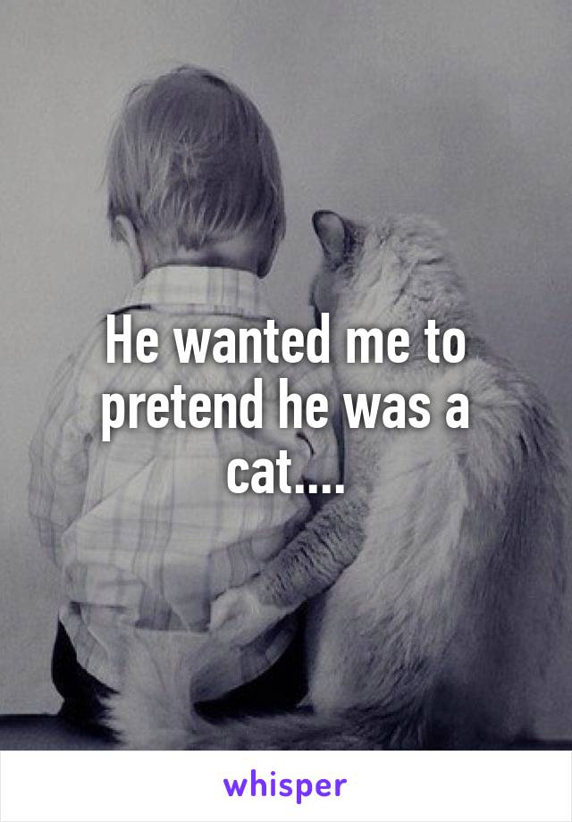 He wanted me to pretend he was a cat....