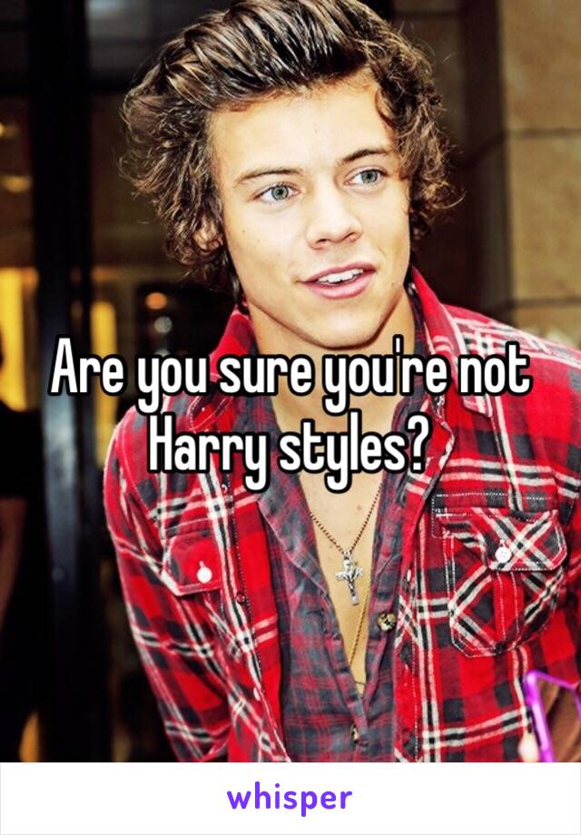 Are you sure you're not Harry styles? 