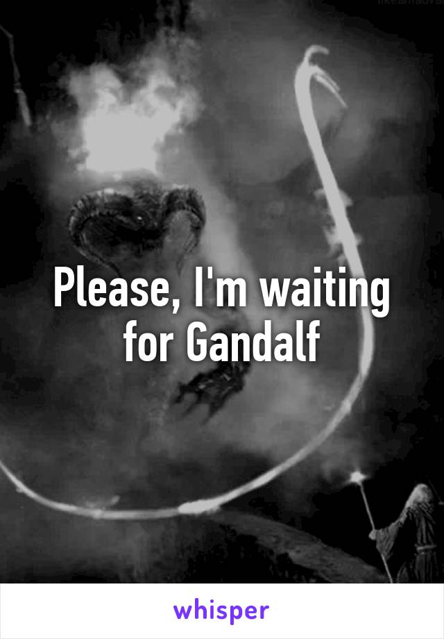 Please, I'm waiting for Gandalf