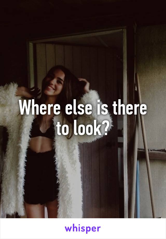 Where else is there to look?