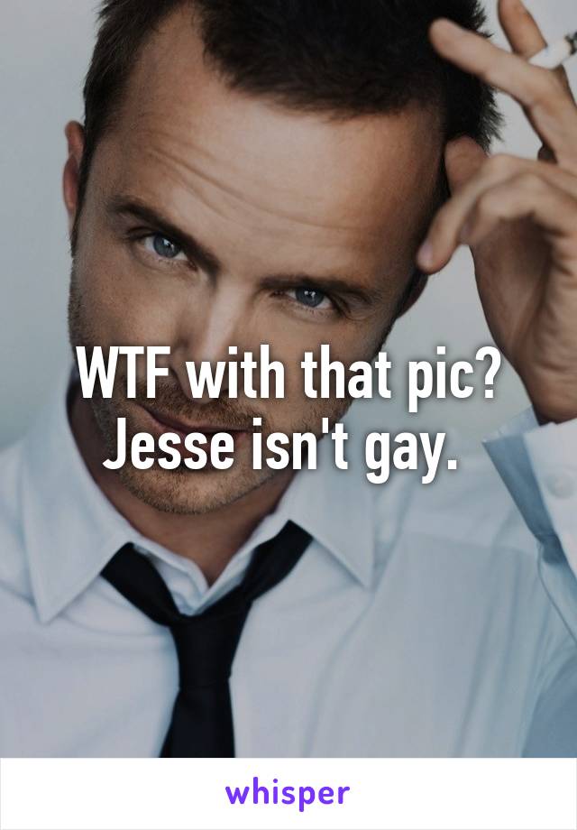 WTF with that pic? Jesse isn't gay. 