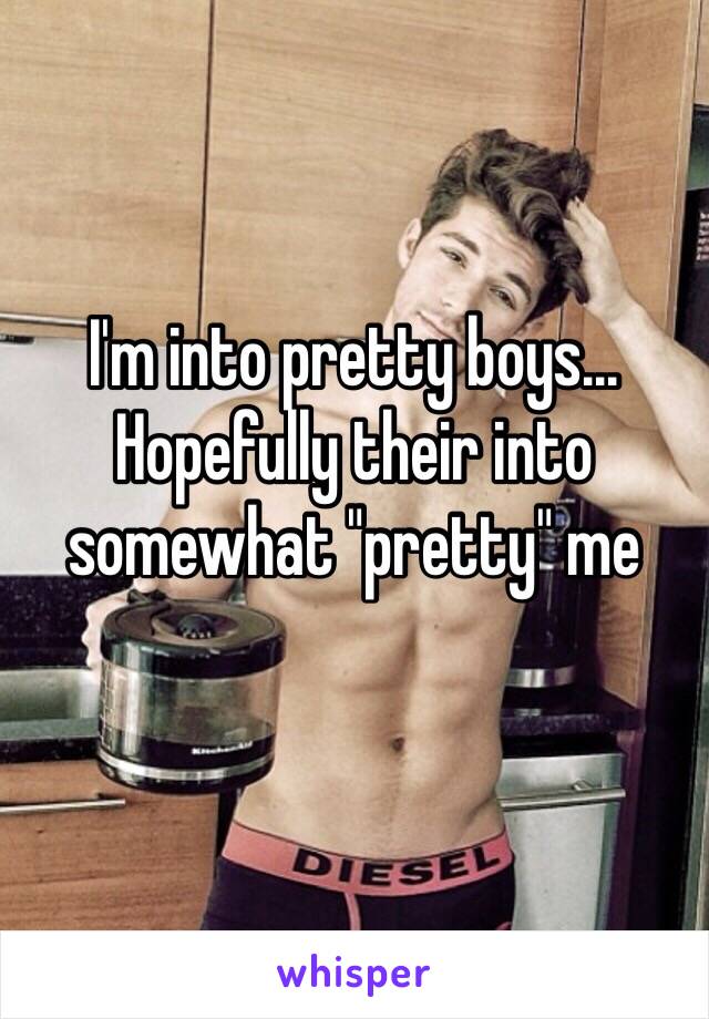 I'm into pretty boys... Hopefully their into somewhat "pretty" me
