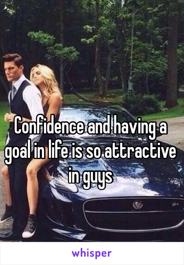 Confidence and having a goal in life is so attractive in guys 