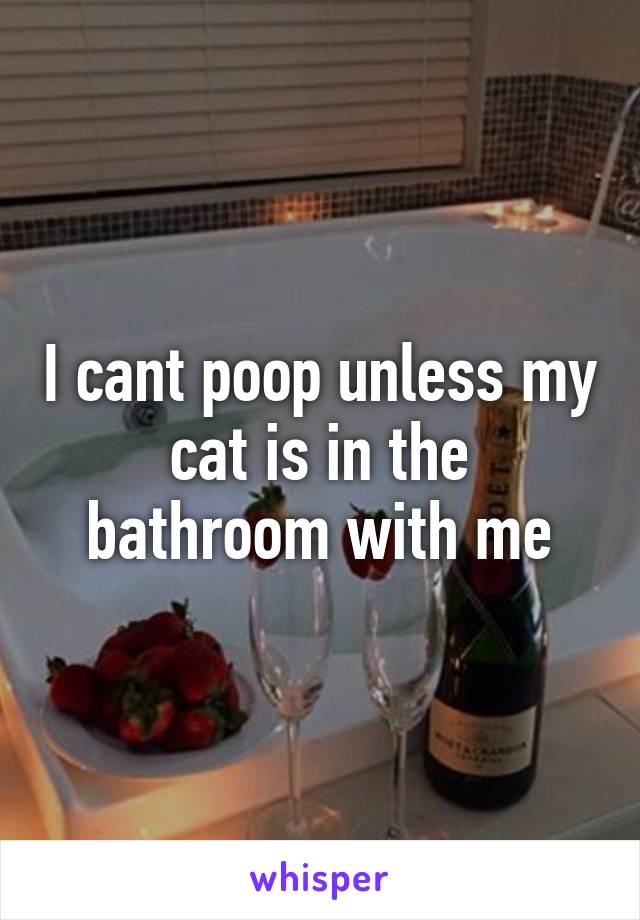 I cant poop unless my cat is in the bathroom with me