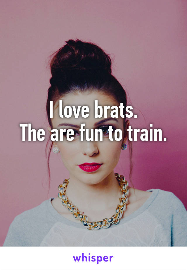 I love brats.
The are fun to train.
