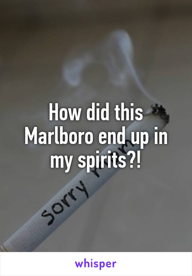 How did this Marlboro end up in my spirits?!