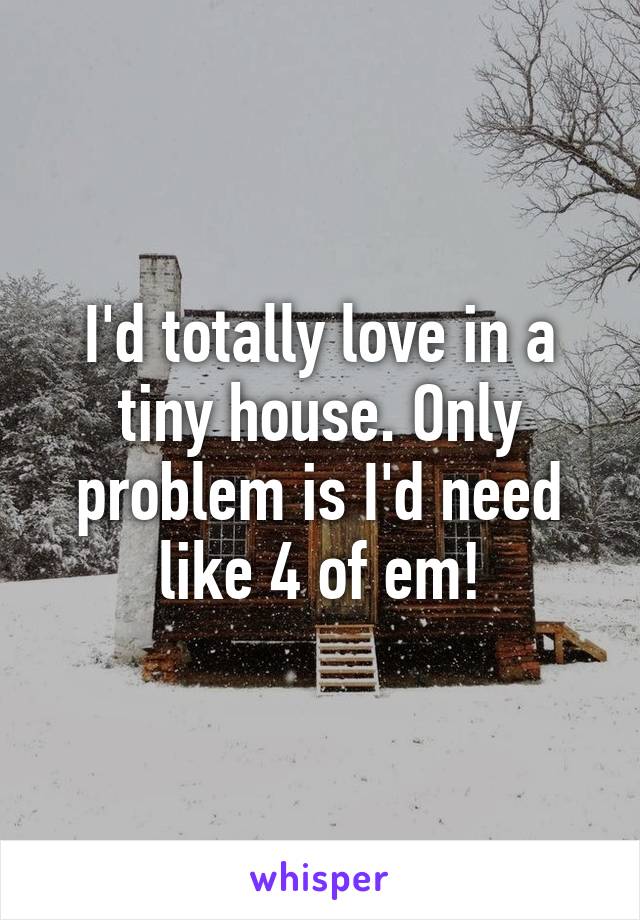 I'd totally love in a tiny house. Only problem is I'd need like 4 of em!