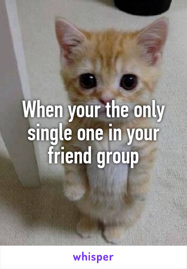 When your the only single one in your friend group