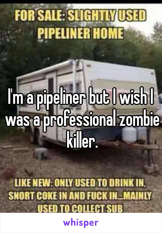 I'm a pipeliner but I wish I was a professional zombie killer.