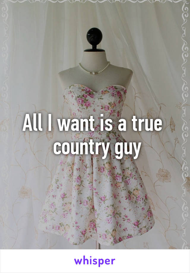 All I want is a true 
 country guy