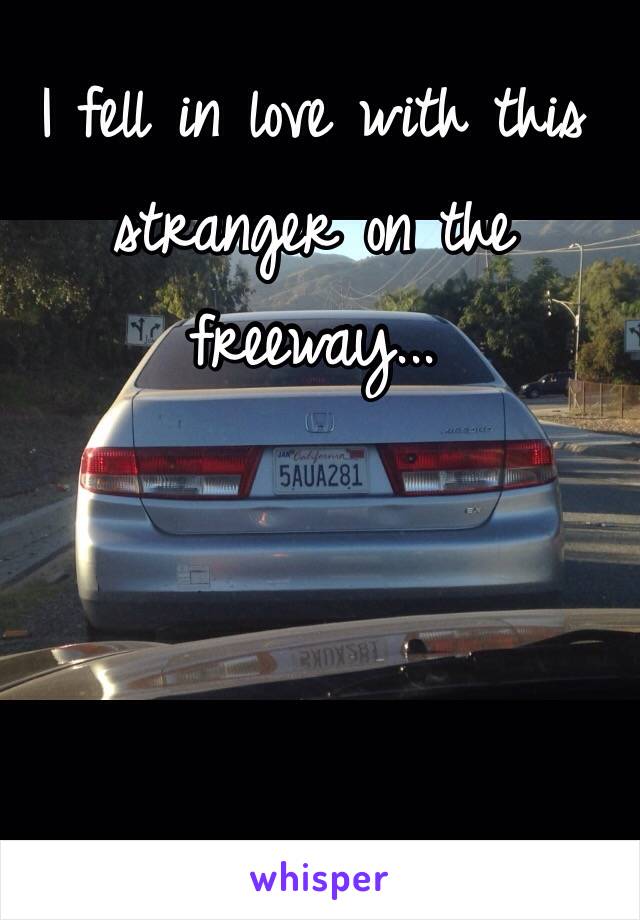 I fell in love with this stranger on the freeway...