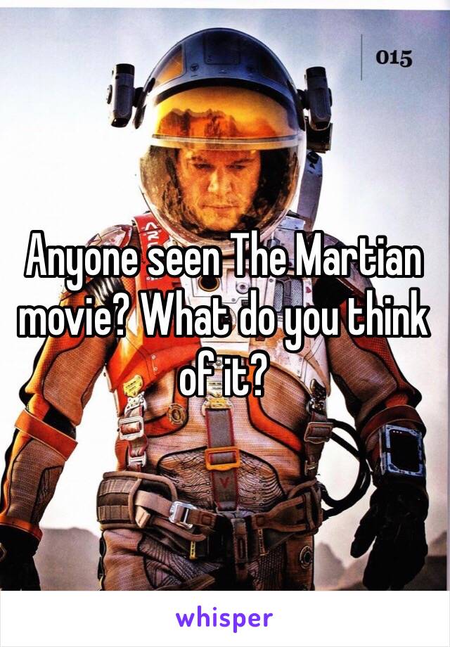 Anyone seen The Martian movie? What do you think of it?