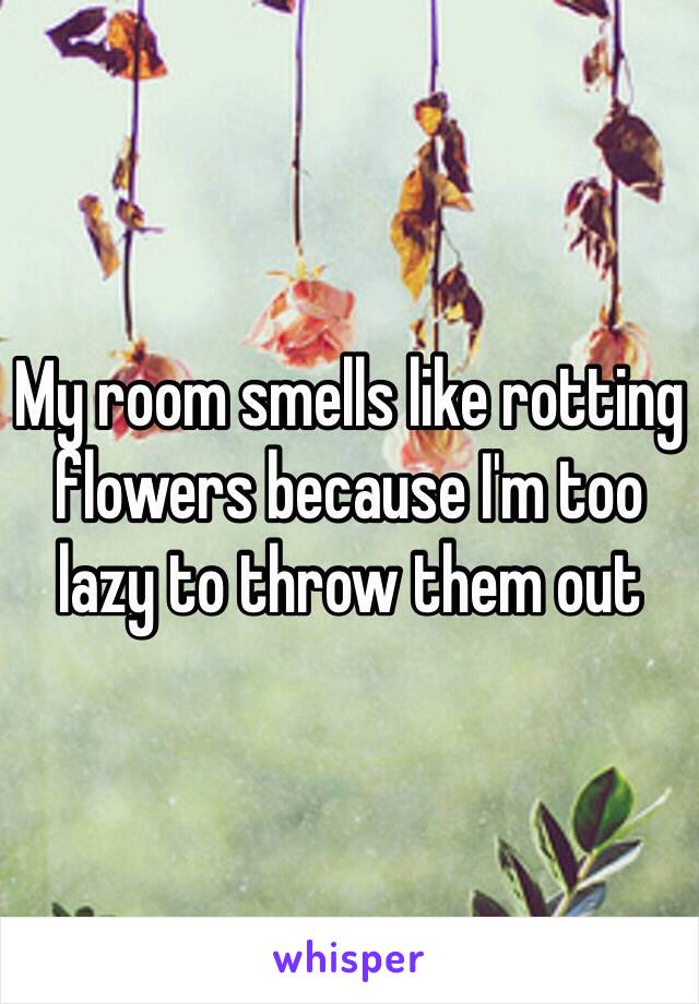 My room smells like rotting flowers because I'm too lazy to throw them out