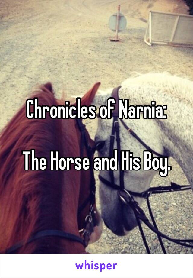 Chronicles of Narnia: 

The Horse and His Boy. 