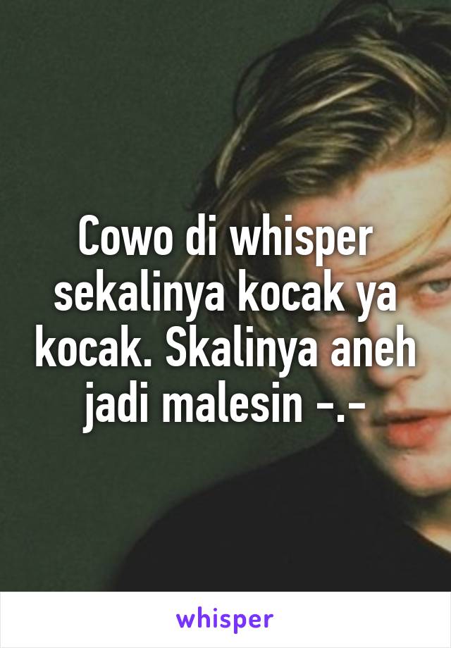 Cowo di whisper sekalinya kocak ya kocak. Skalinya aneh jadi malesin -.-