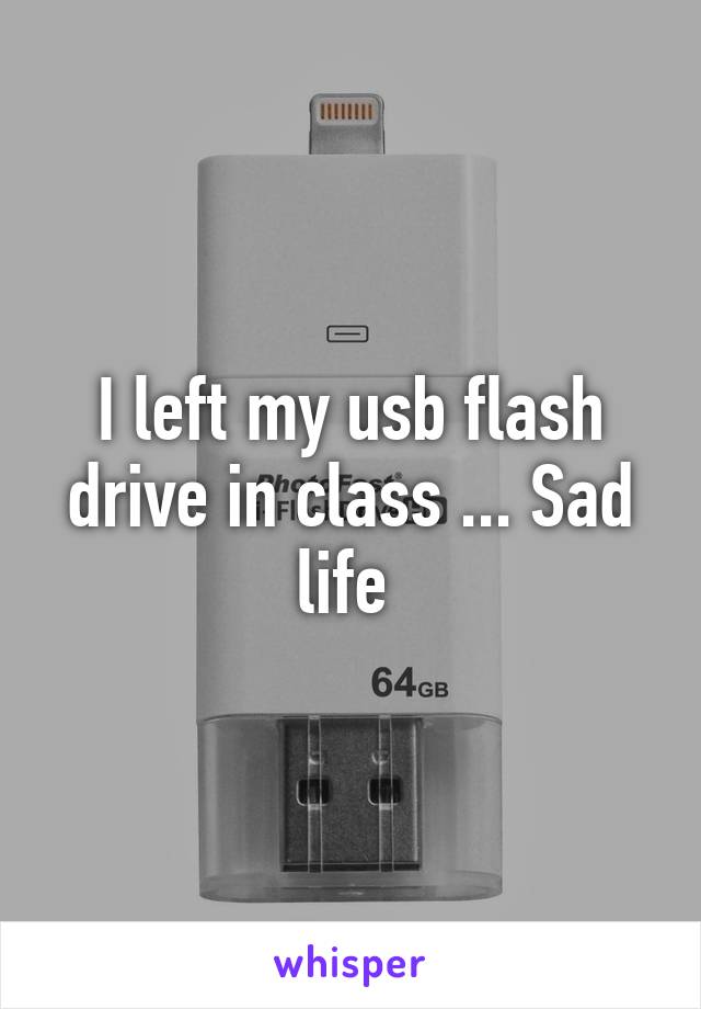 I left my usb flash drive in class ... Sad life 