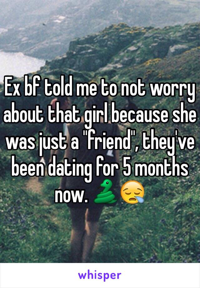 Ex bf told me to not worry about that girl because she was just a "friend", they've been dating for 5 months now. 🐍😪