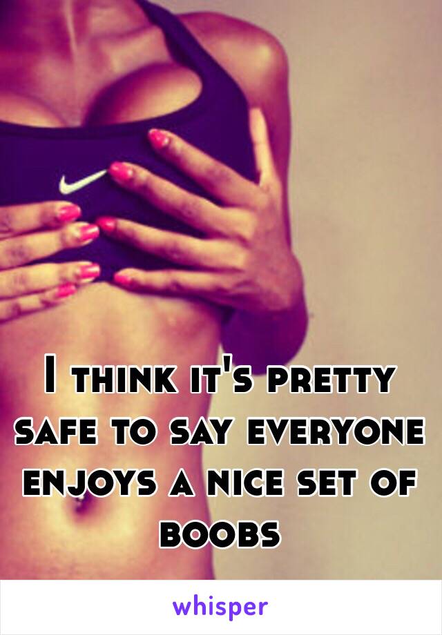 I think it's pretty safe to say everyone enjoys a nice set of boobs  