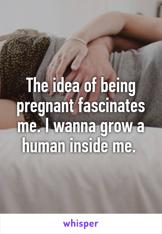 The idea of being pregnant fascinates me. I wanna grow a human inside me. 