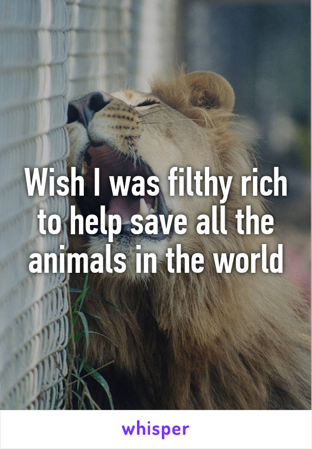 Wish I was filthy rich to help save all the animals in the world