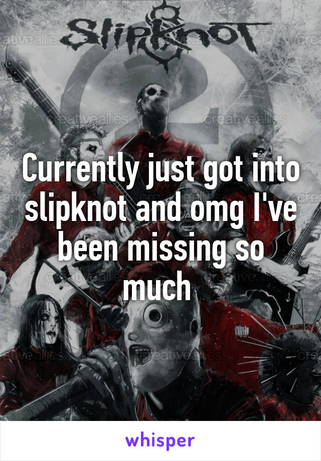 Currently just got into slipknot and omg I've been missing so much 