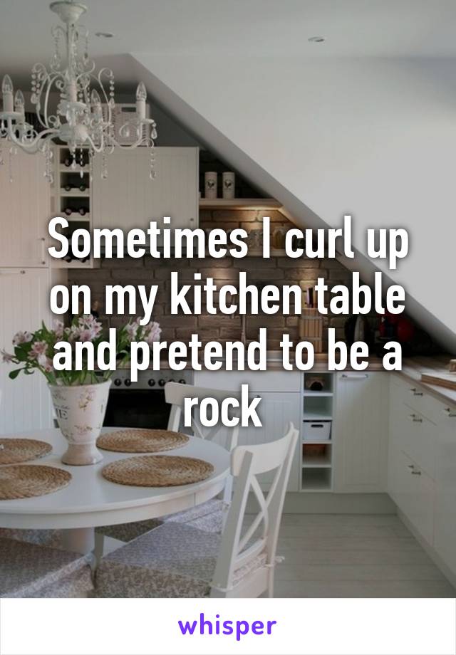 Sometimes I curl up on my kitchen table and pretend to be a rock 