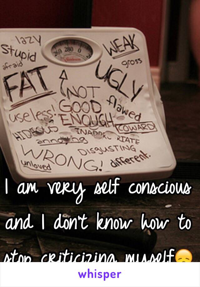 I am very self conscious and I don't know how to stop criticizing myself😞