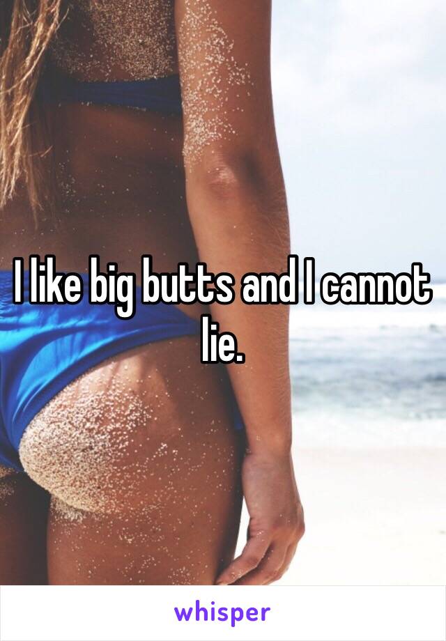 I like big butts and I cannot lie.