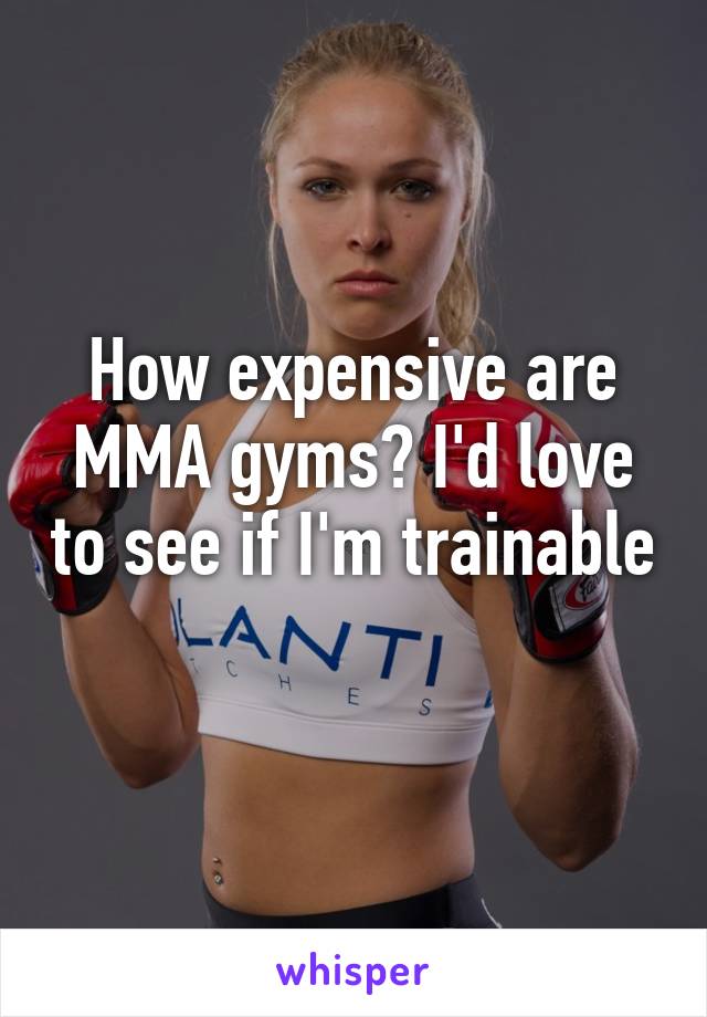 How expensive are MMA gyms? I'd love to see if I'm trainable 