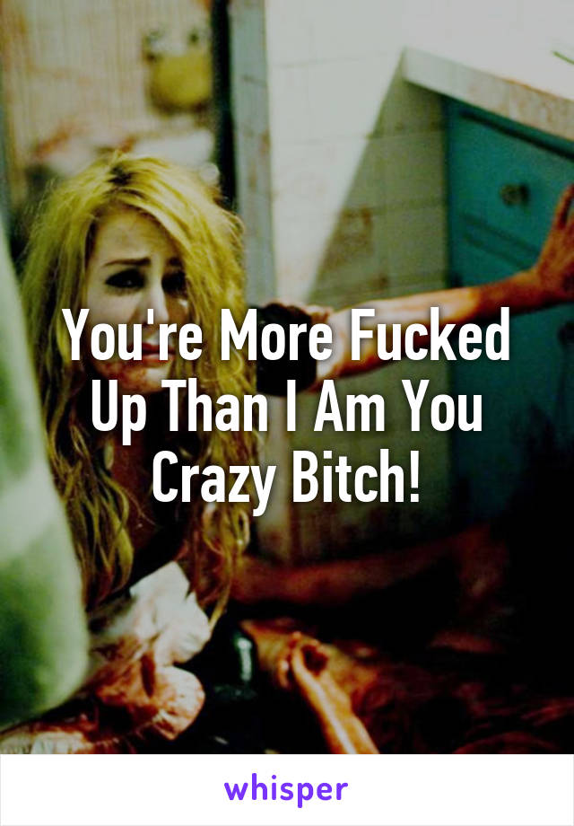 You're More Fucked Up Than I Am You Crazy Bitch!