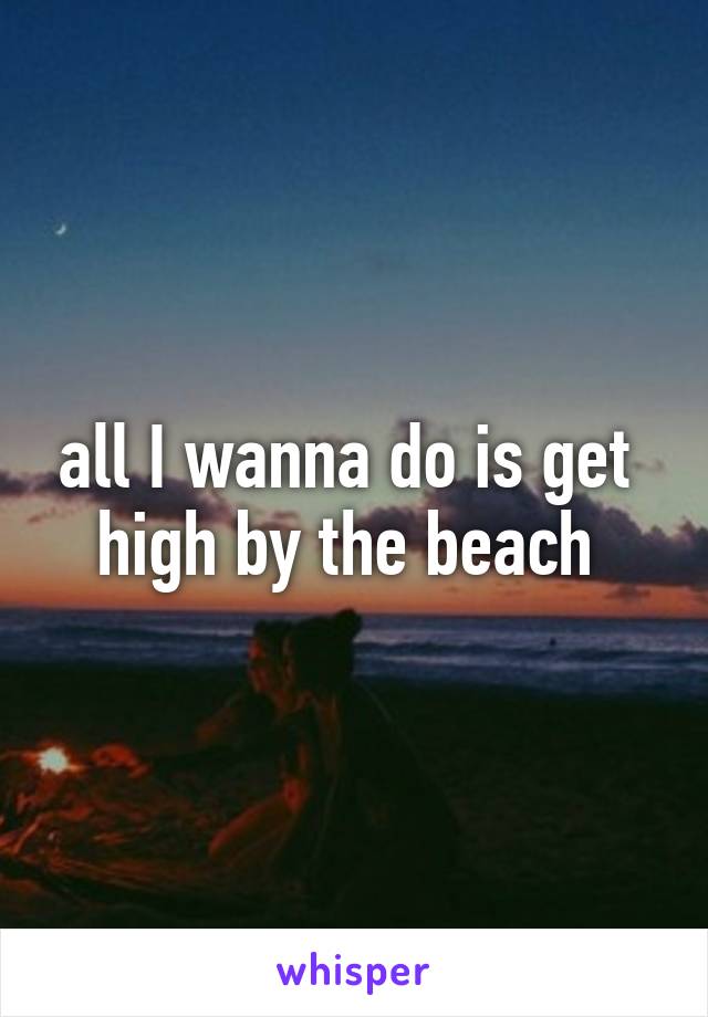 all I wanna do is get 
high by the beach 