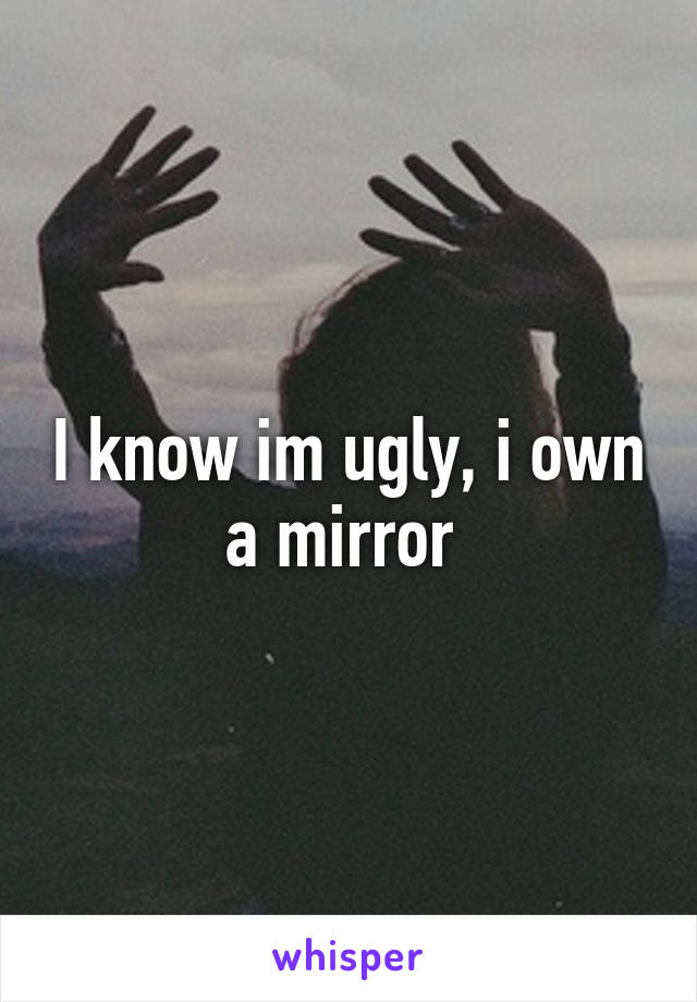 I know im ugly, i own a mirror 