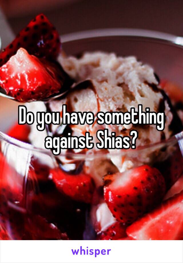 Do you have something against Shias? 