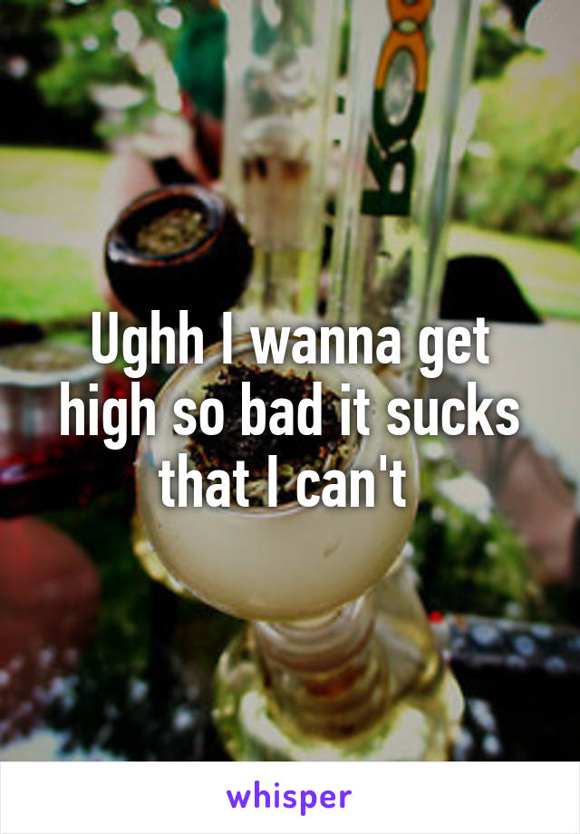 Ughh I wanna get high so bad it sucks that I can't 