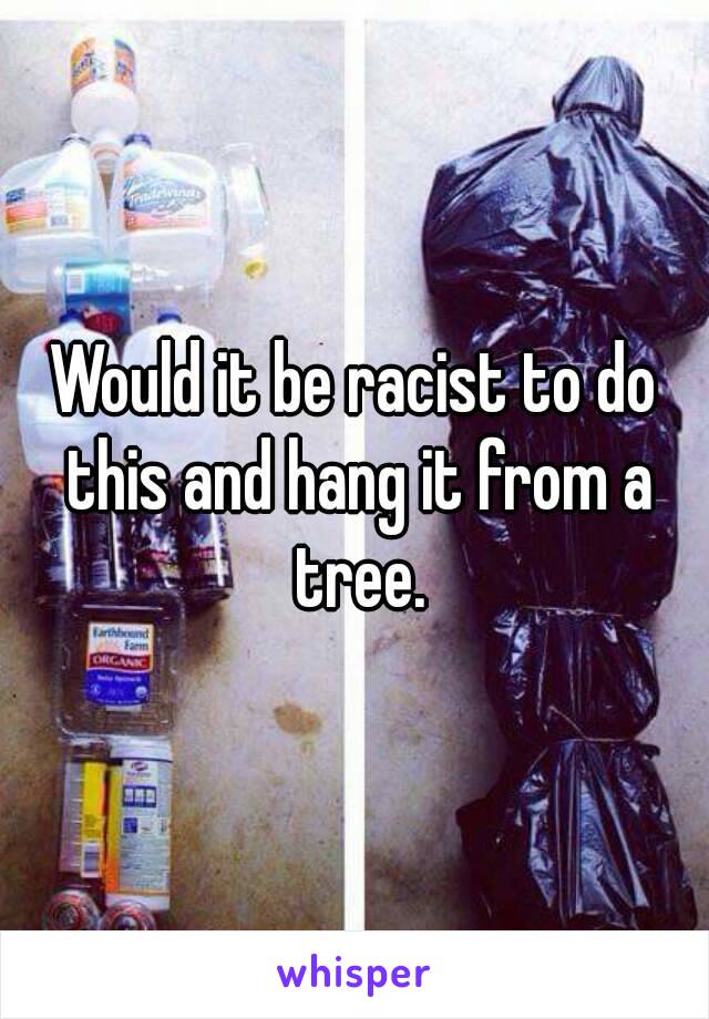 Would it be racist to do this and hang it from a tree.