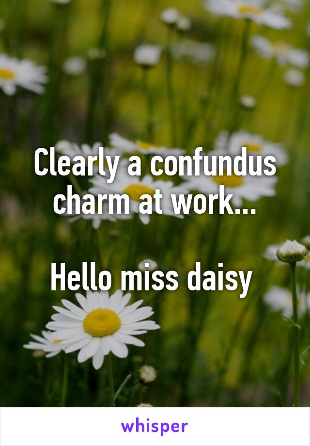 Clearly a confundus charm at work...

Hello miss daisy 