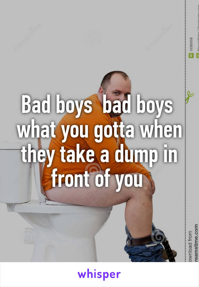 Bad boys  bad boys  what you gotta when they take a dump in front of you 