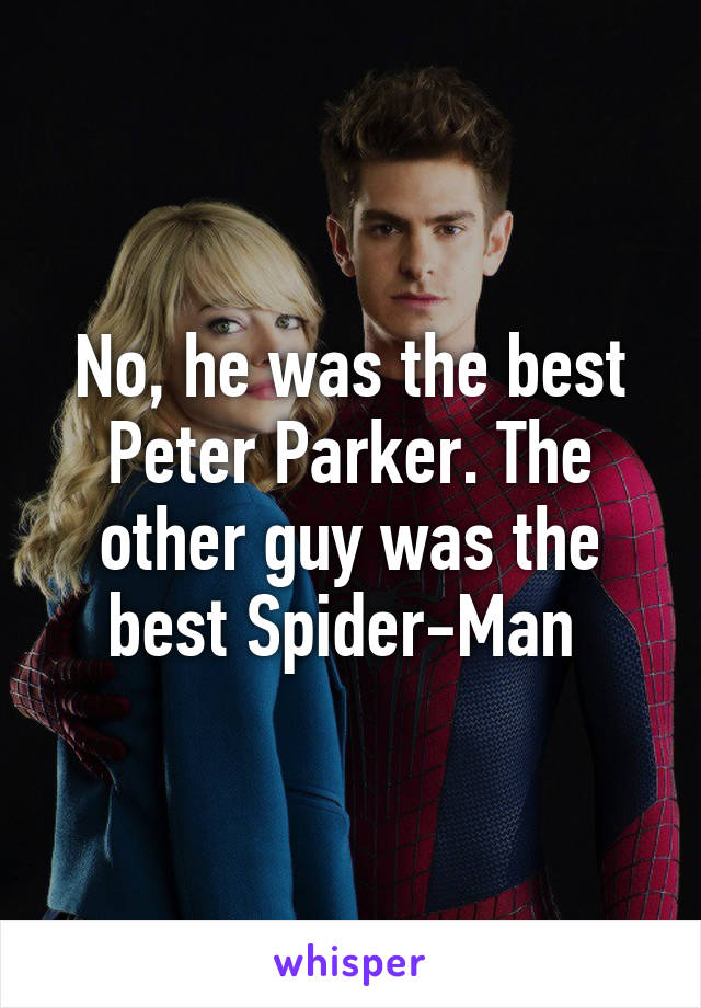 No, he was the best Peter Parker. The other guy was the best Spider-Man 