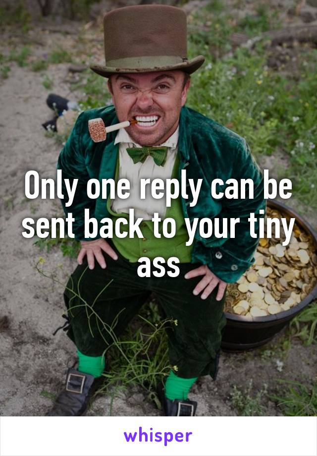 Only one reply can be sent back to your tiny ass